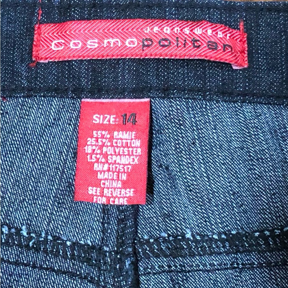 New Cosmopolitan JeansWear Embroidered Blackest Blue High Rise Boot Cut Jeans 14 - Picture 12 of 14